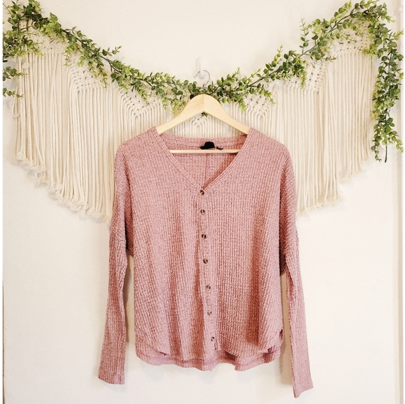 Urban Outfitters Tops - URBAN Out From Under Waffle Knit Button Down Top